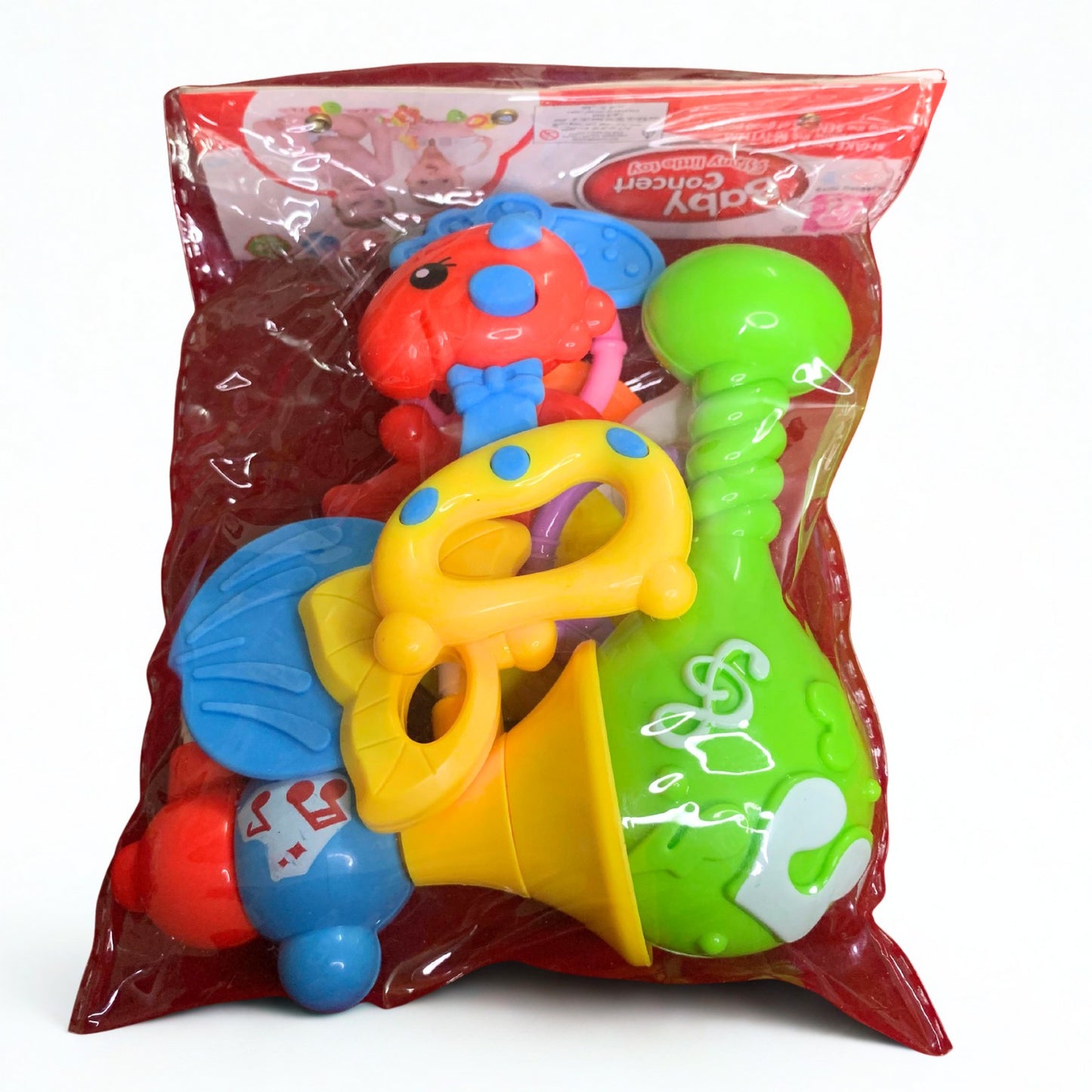 Ultimate Baby Play Bundle 6pcs Marine ChuChu Toys, 8pcs Cute Rattles Set + Free Maq Silicone Teether