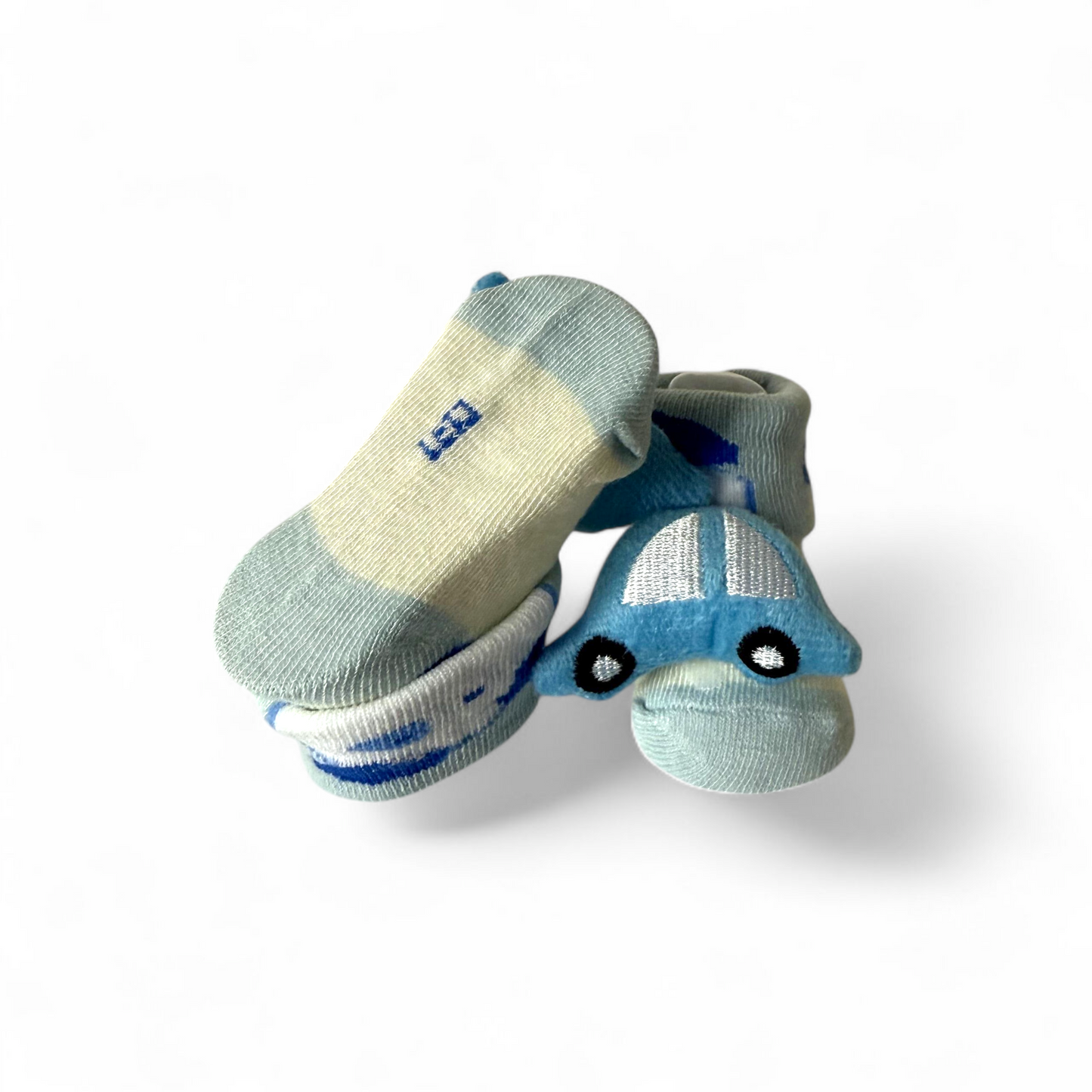 Pack of 3 Baby Booties – Football, Car & Airplane Designs | Non-Slip & Breathable
