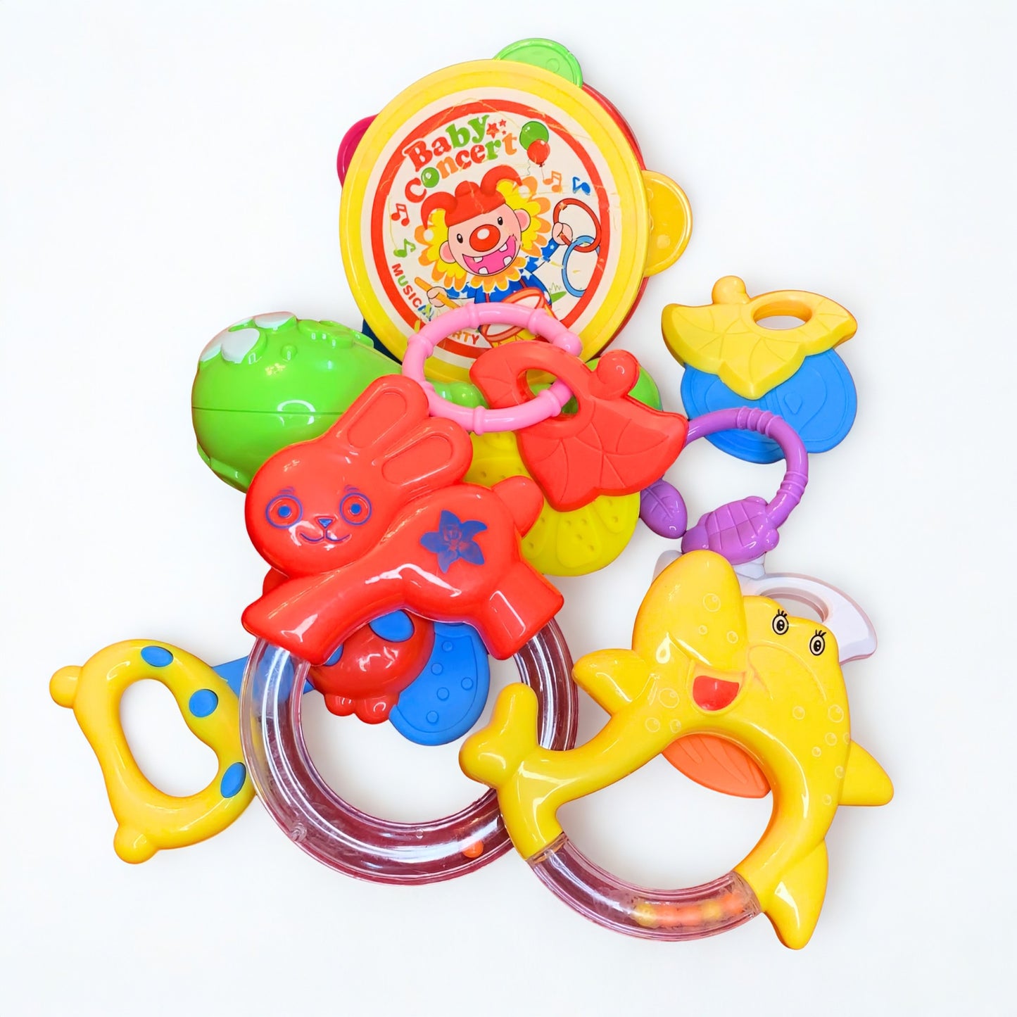 Ultimate Fun Baby Bundle 11pcs Cute Rattles Set & 6pcs Fruit ChuChu Toys
