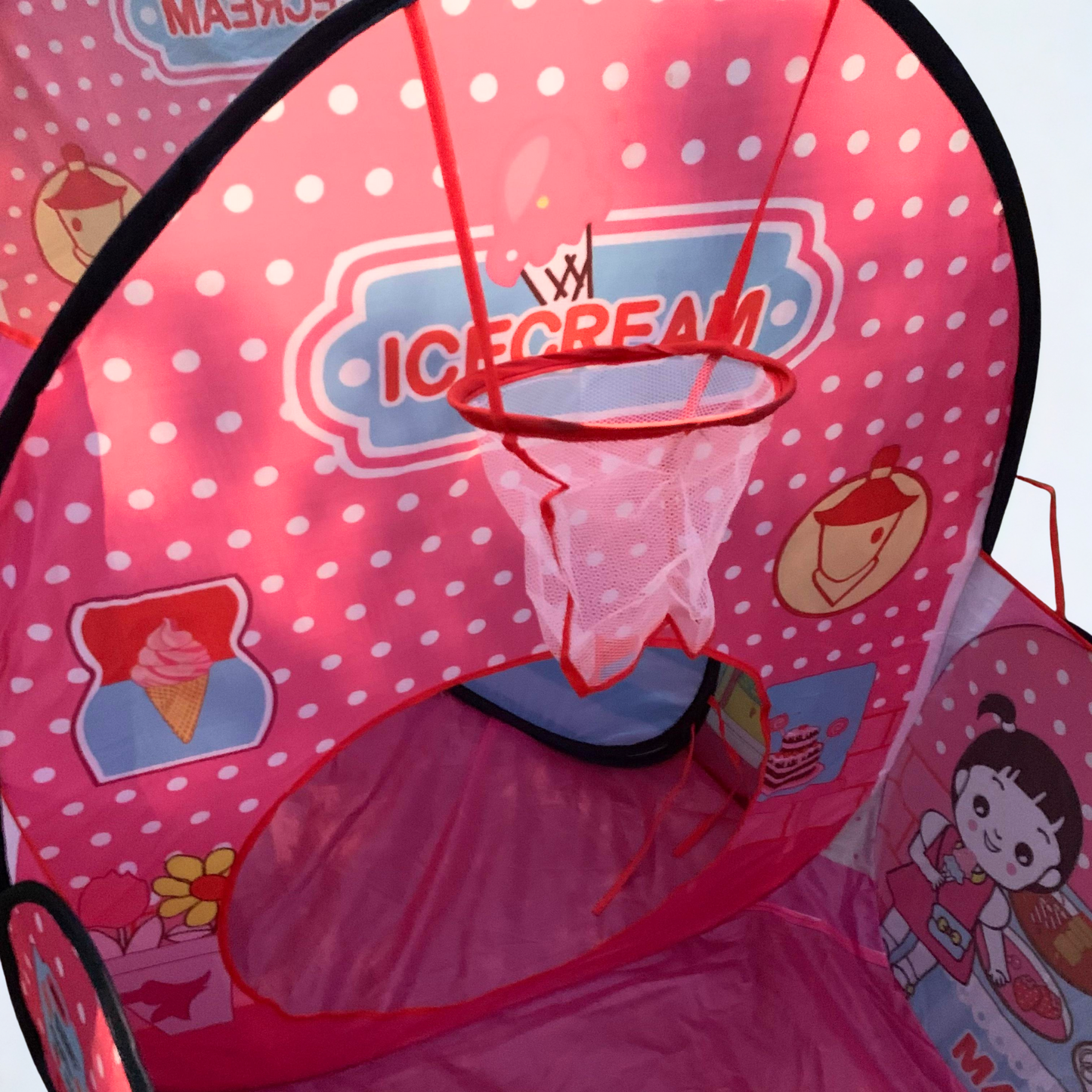 Pop Tent with Basketball Hoop - Amazing Design + 50 Balls