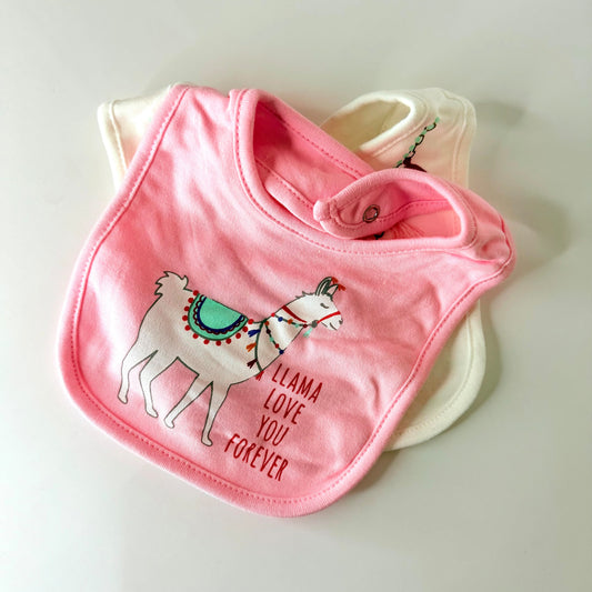 Pack of 2 Baby Girl Cotton Bibs Cute Design