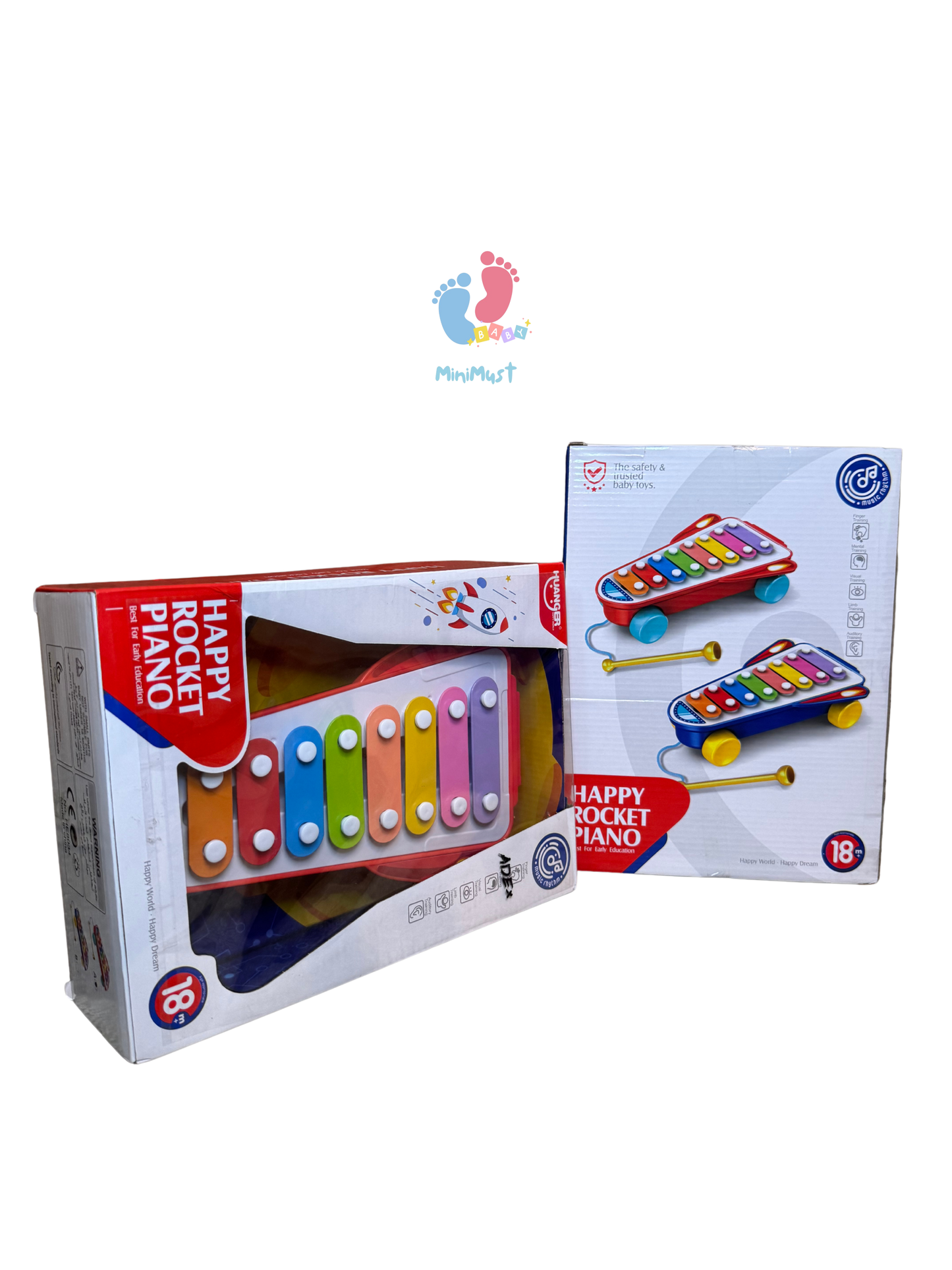 2-in-1 Xylophone Toy with Wheels for Toddlers