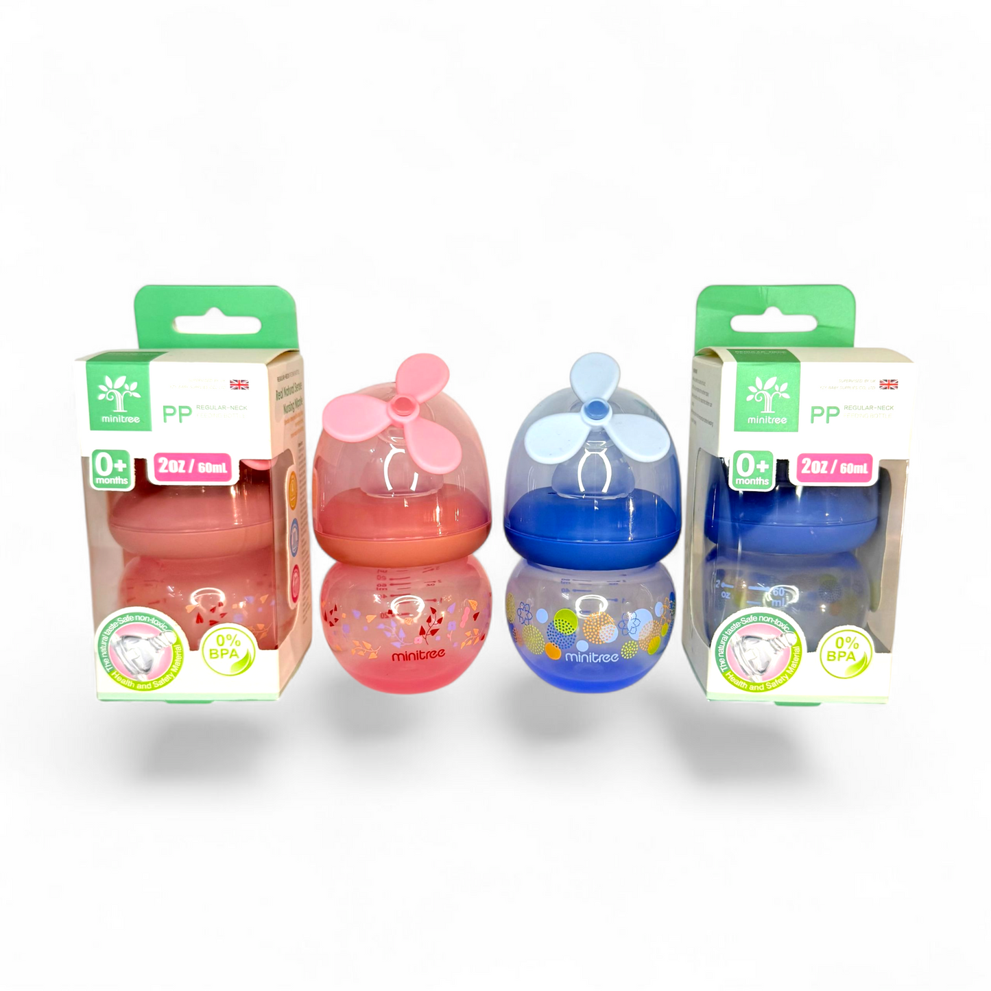 MiniTree Newborn Baby Feeder 60ml Wide Neck with Fan Cap