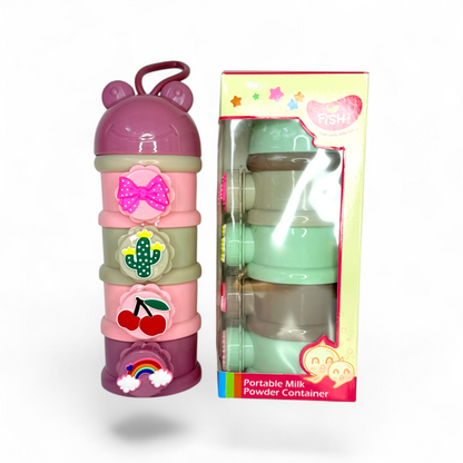 Fish Milk Powder Container Cute Design with 4 Sections