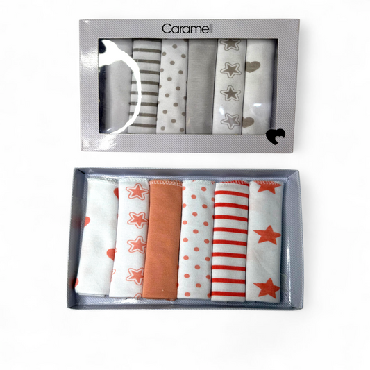 6 Pcs Caramell Soft Baby Face Towels for Delicate Skin
