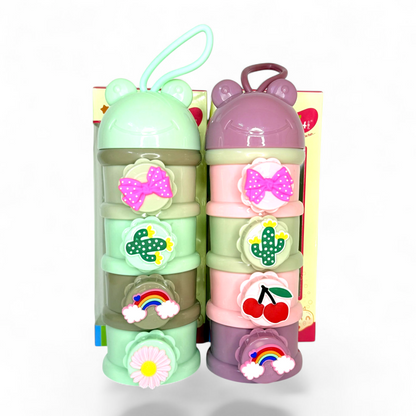 Fish Milk Powder Container Cute Design with 4 Sections
