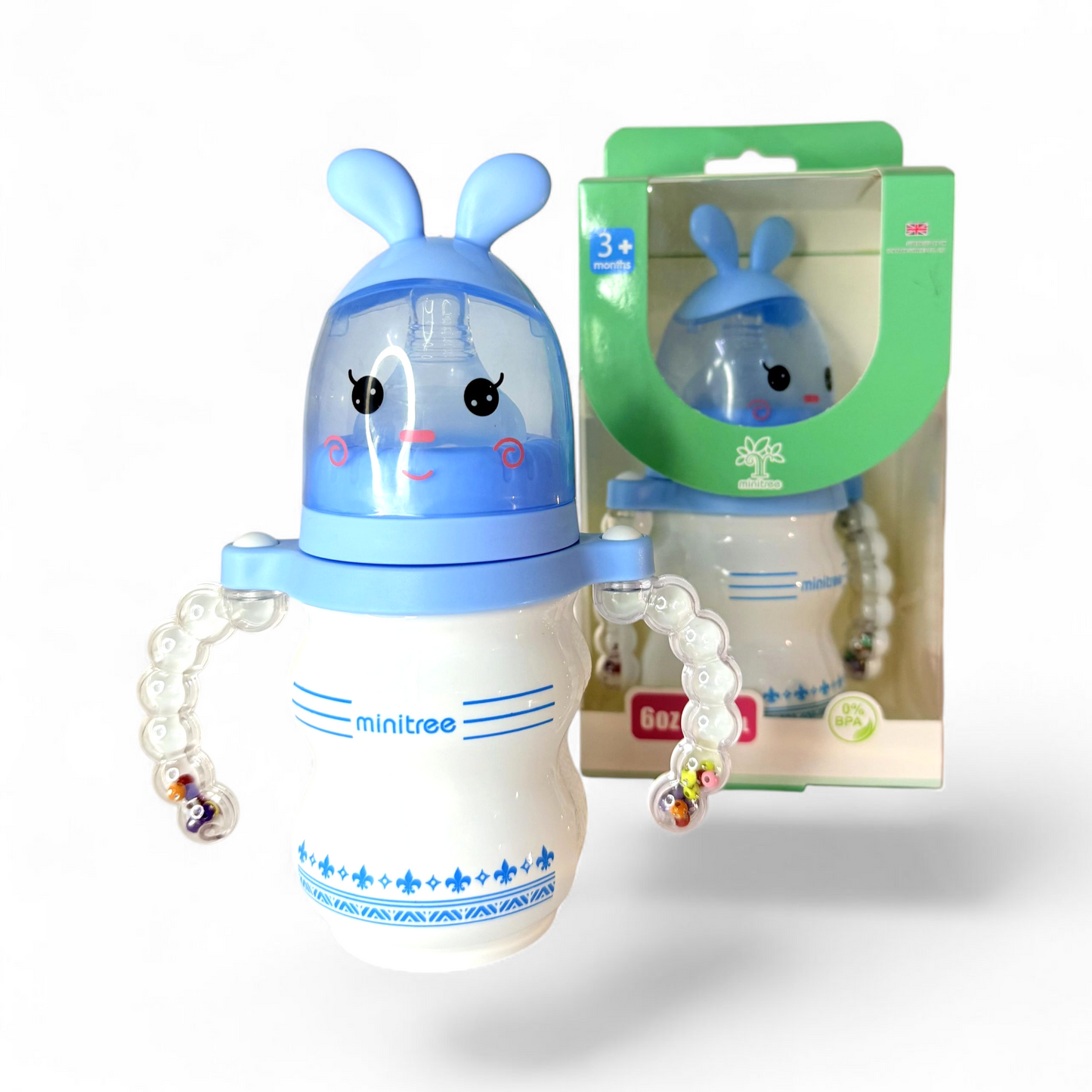 MiniTree Wideneck Baby Feeder 180ml with Rattle Handles