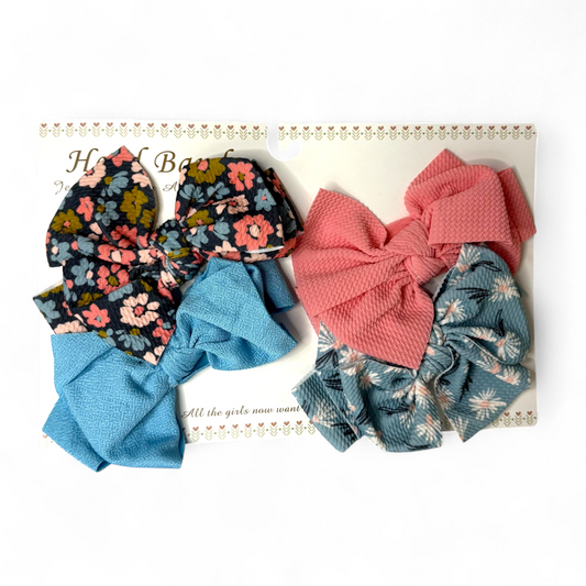 Pack of 4 Multicolor Flowered Baby Girl Headbands Cute Design