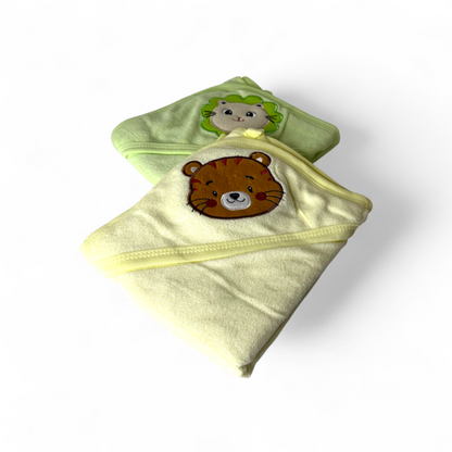 Pack of 2 Soft Hooded Baby Wrapping Towels