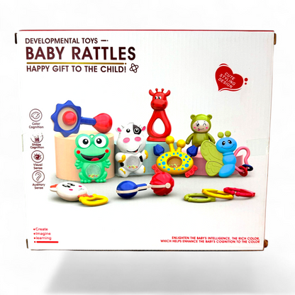 Baby Rattle and Teether Set 4 Pcs Safe Non Toxic