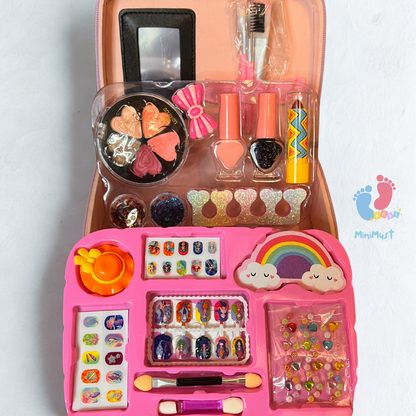 Kids Makeup Kit with Brushes, Nail Polish, Glitter & Accessories.