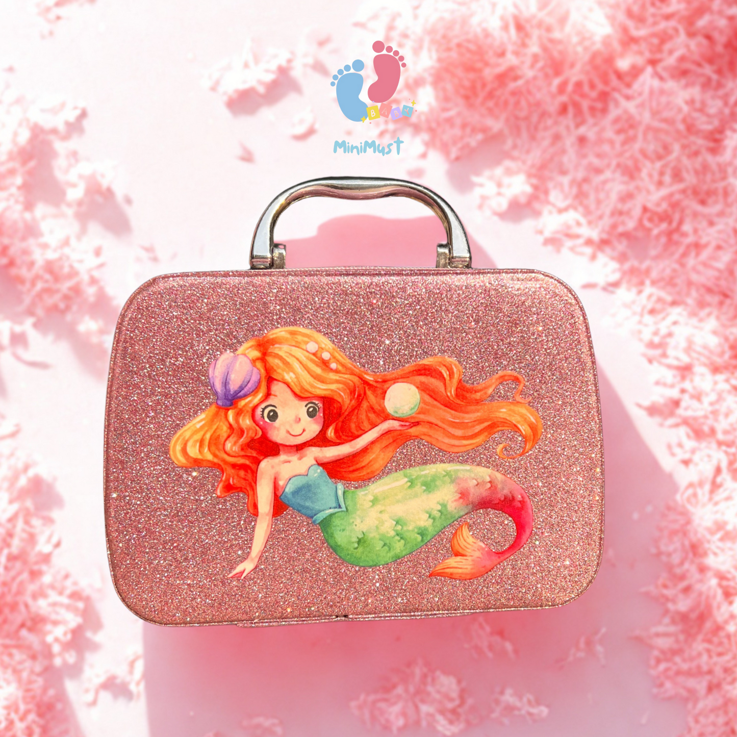 Kids Makeup Kit with Brushes, Nail Polish, Glitter & Accessories.