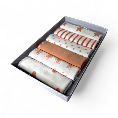 6 Pcs Caramell Soft Baby Face Towels for Delicate Skin
