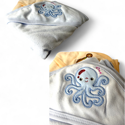 Pack of 2 Soft Hooded Baby Bath Towels