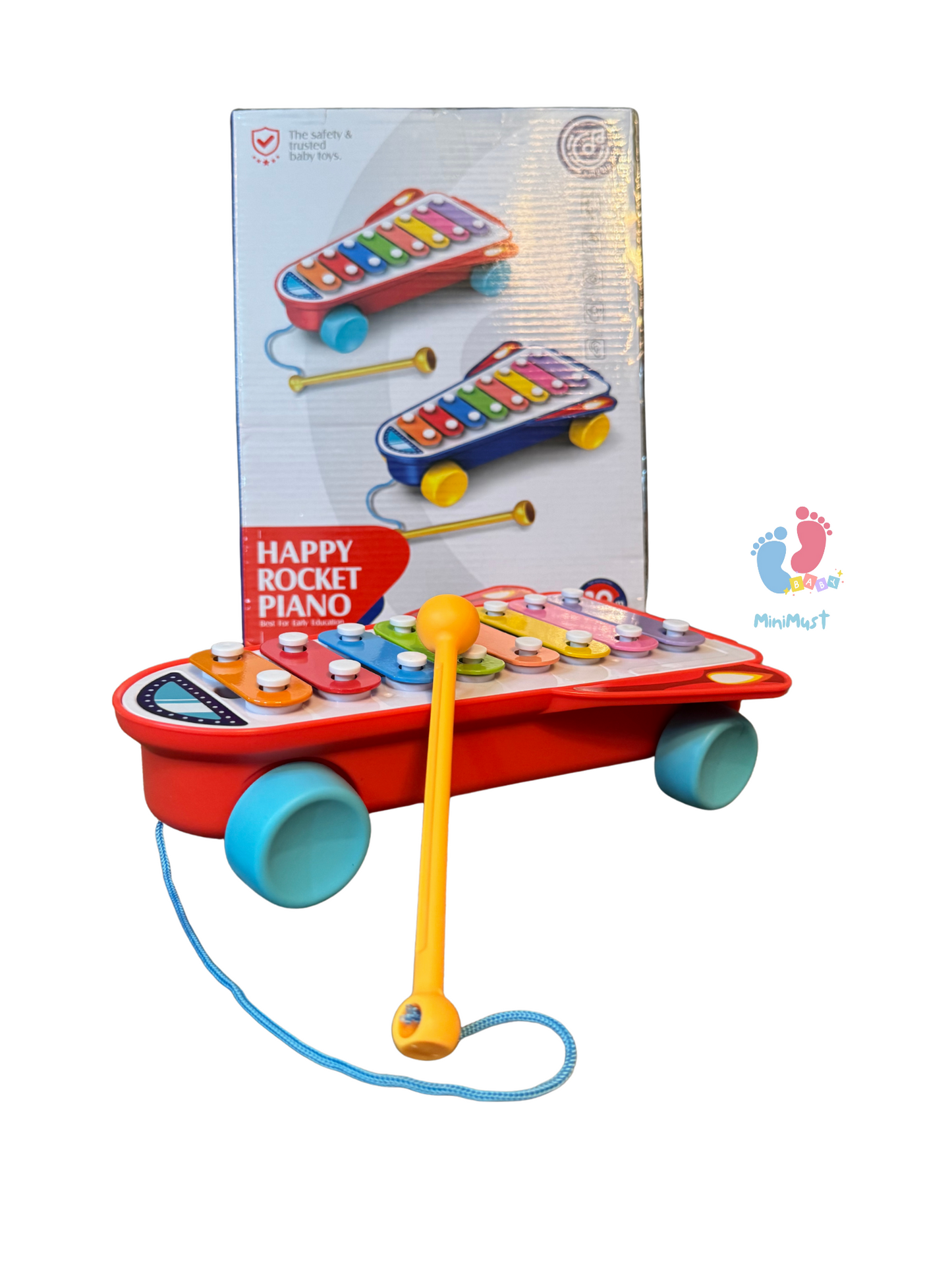 2-in-1 Xylophone Toy with Wheels for Toddlers