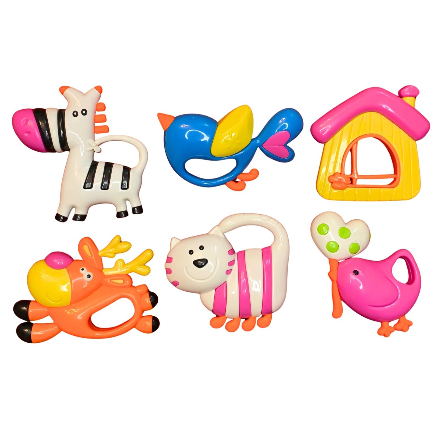 Loving Hut 6pcs Baby Rattle Set - Colorful Developmental Infant Toys