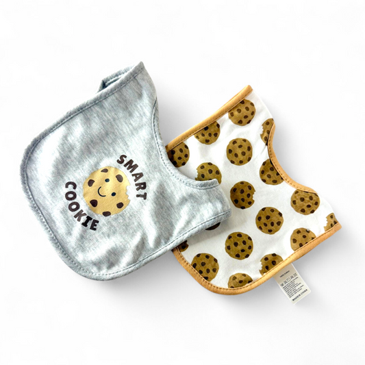 Pack of 2 Cotton Bibs for Baby Boys Cookie Design
