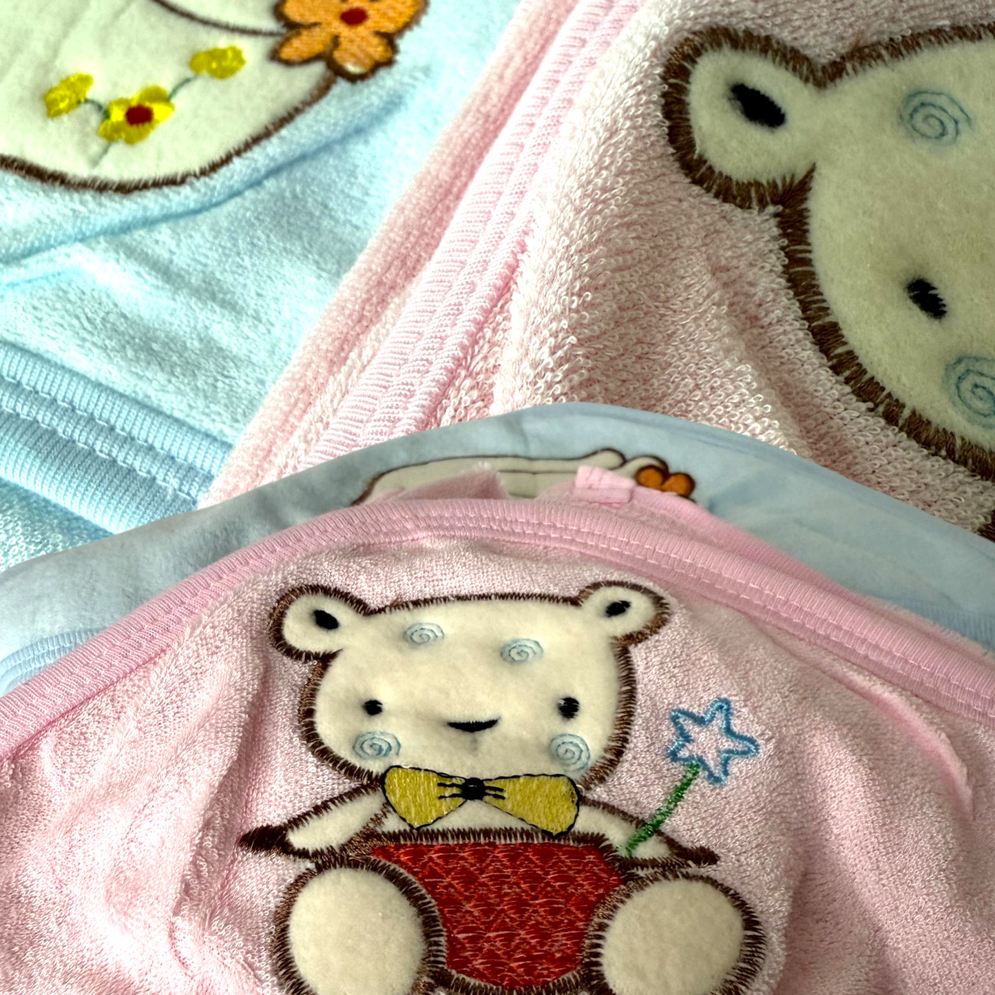 Pack of 2 Adorable Hooded Baby Wrapping Towels
