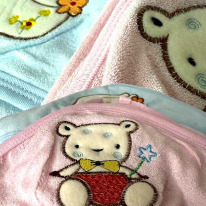Pack of 2 Adorable Hooded Baby Wrapping Towels
