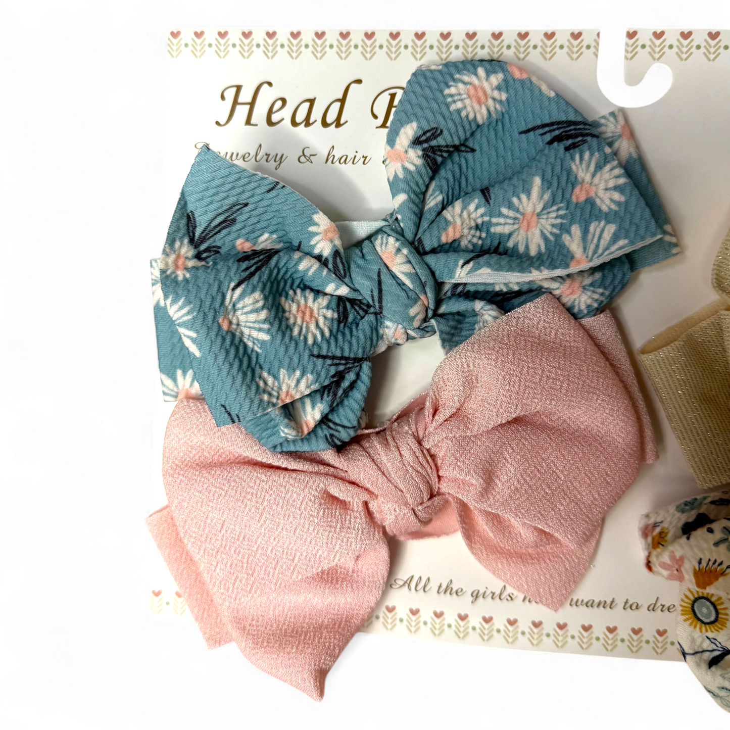 Pack of 4 Flowered Baby Girl Headbands Cute Colors