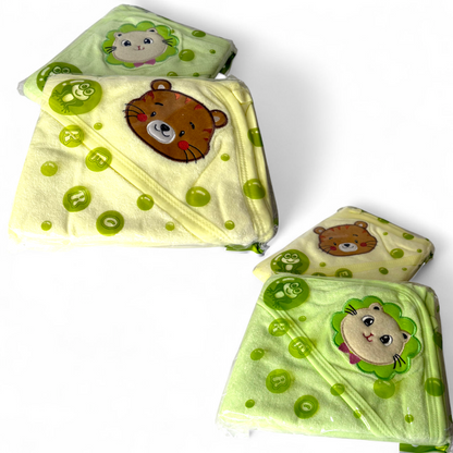 Pack of 2 Soft Hooded Baby Wrapping Towels