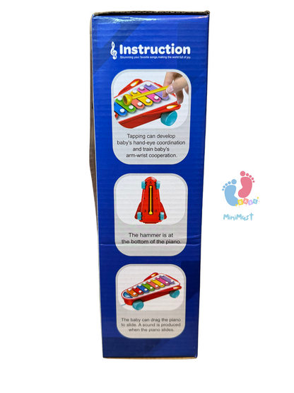 2-in-1 Xylophone Toy with Wheels for Toddlers
