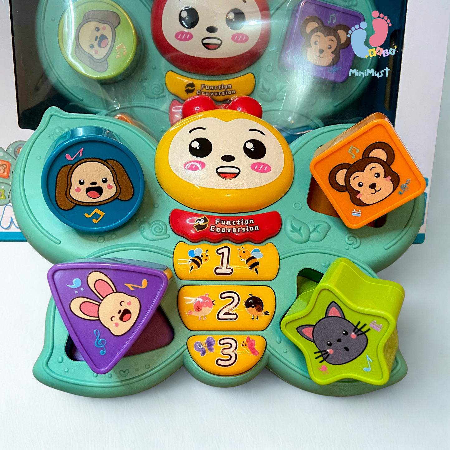 Butterfly Musical Toy with Animal Sounds and Magnetic Shape Sorting
