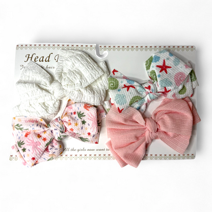 Pack of 4 Baby Girl Headbands Decent Colors Cute Design
