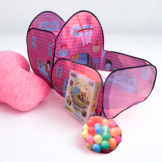Pop Tent with Basketball Hoop - Amazing Design + 50 Balls