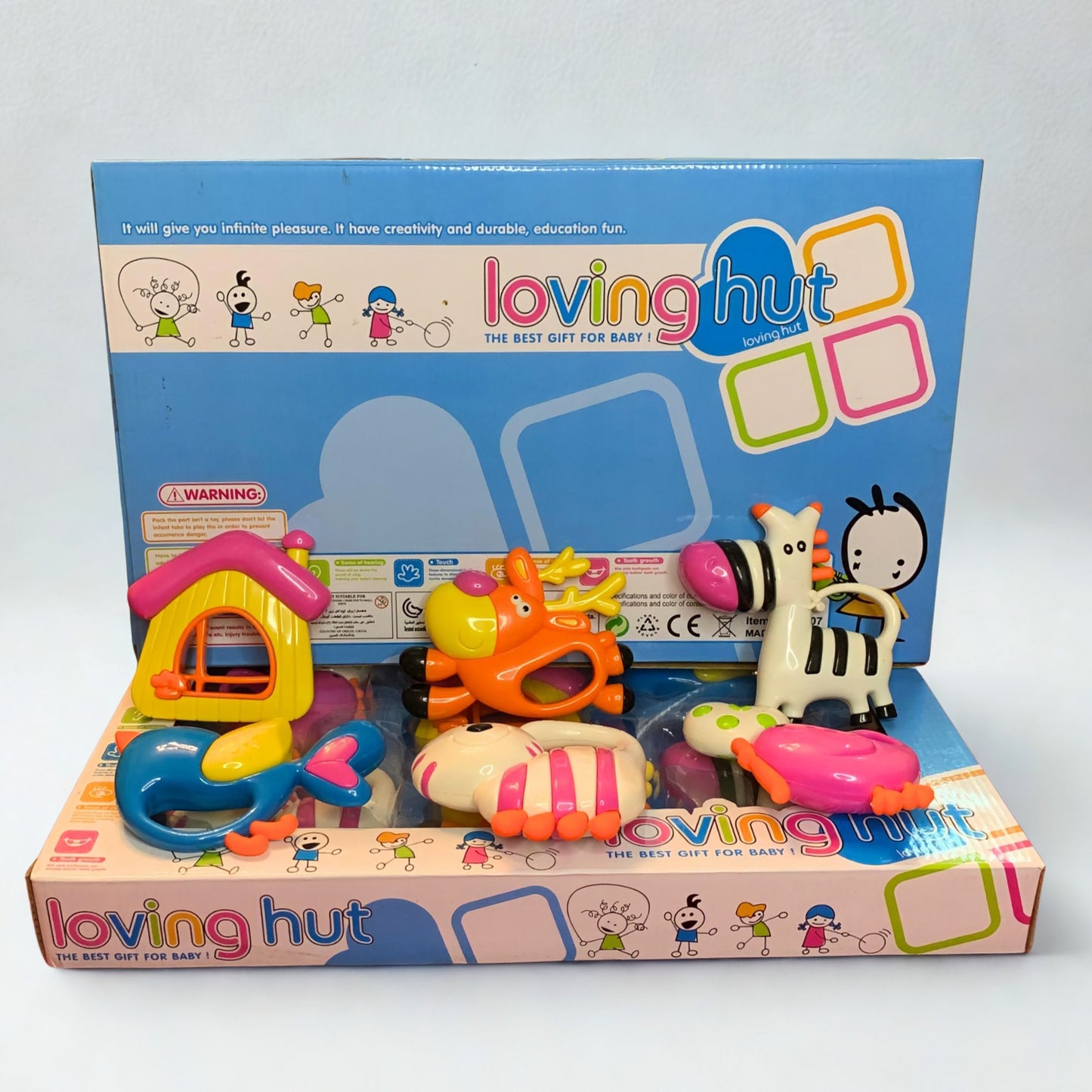 Loving Hut 6pcs Baby Rattle Set - Colorful Developmental Infant Toys