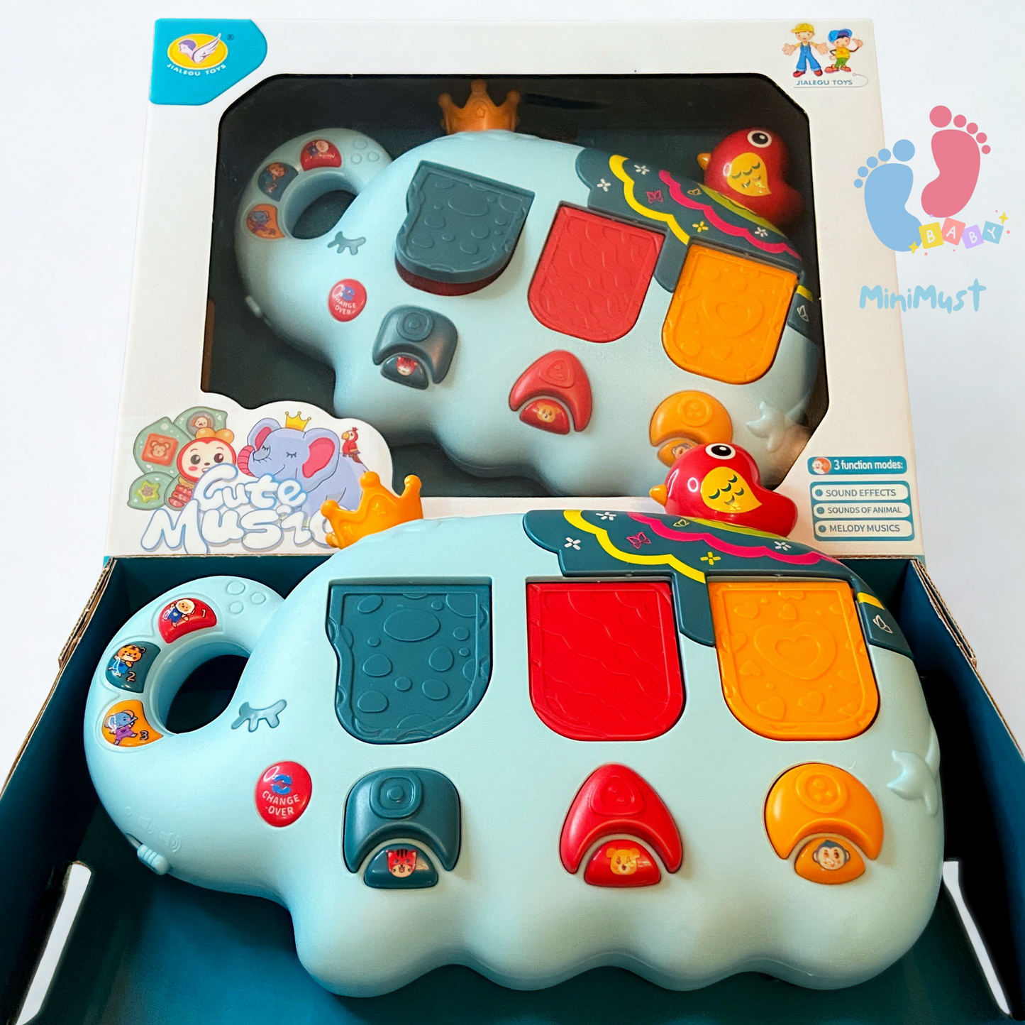 Musical Elephant Toy with Animal Sounds and Melody Music Modes