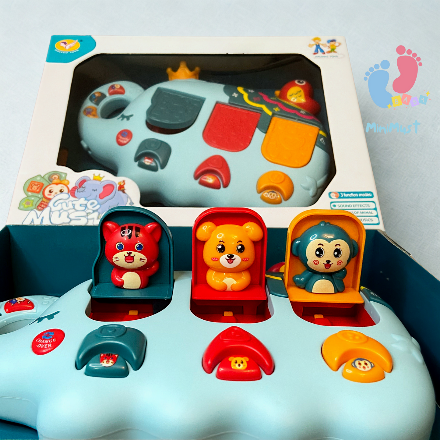 Musical Elephant Toy with Animal Sounds and Melody Music Modes