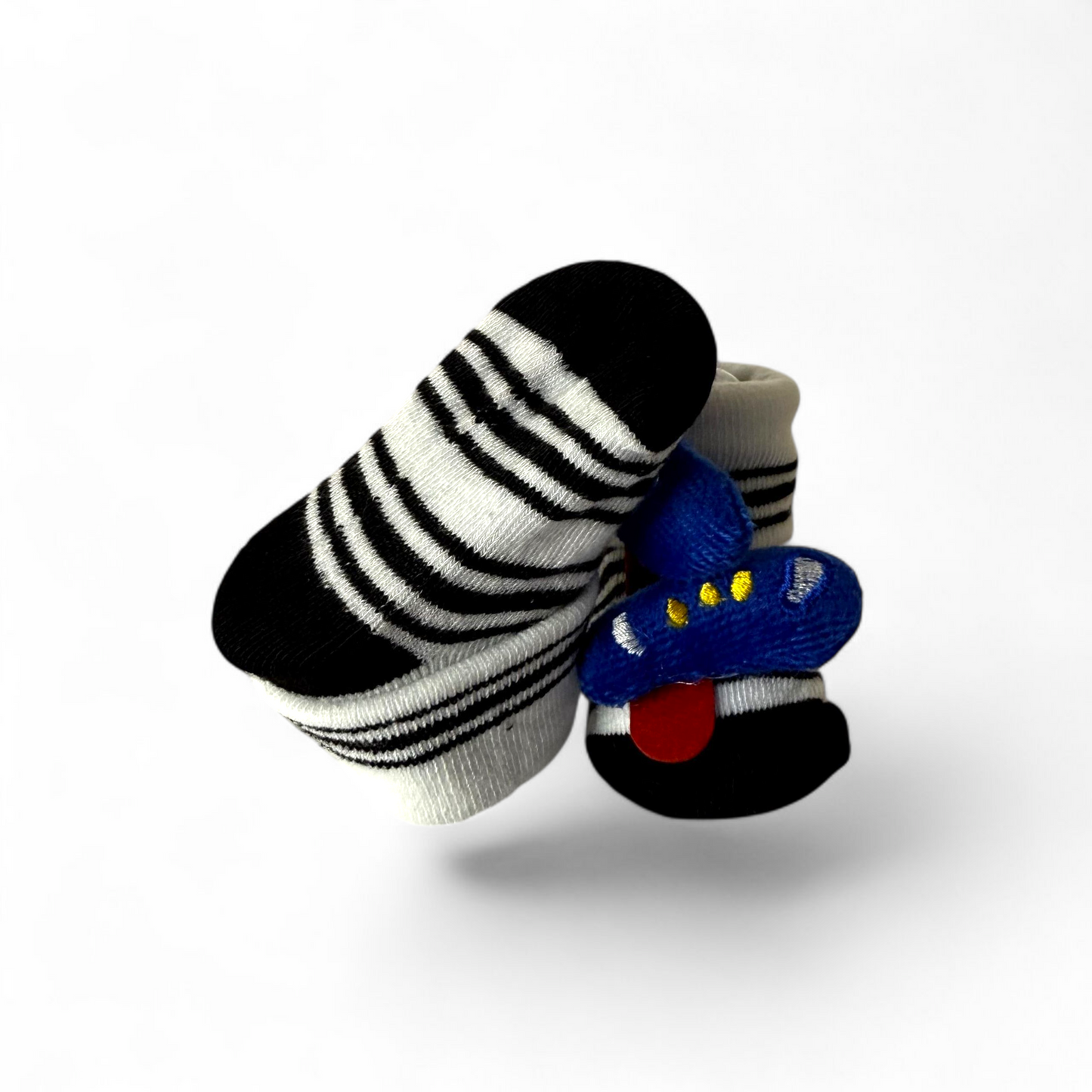 Pack of 3 Baby Booties – Football, Car & Airplane Designs | Non-Slip & Breathable