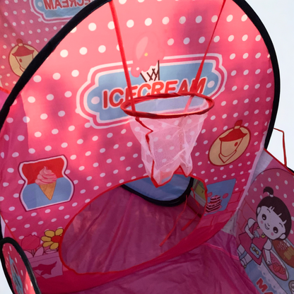 Pop Tent with Basketball Hoop - Amazing Design + 50 Balls