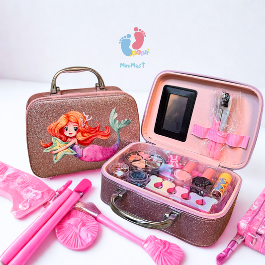 Kids Makeup Kit with Brushes, Nail Polish, Glitter & Accessories.
