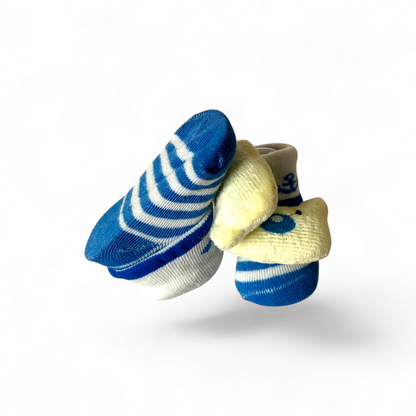 Pack of 3 Baby Booties – Duck, Cat & Bear Designs | Non-Slip & Breathable